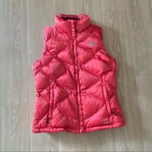 Pink North Face Women’s Down Vest in Medium